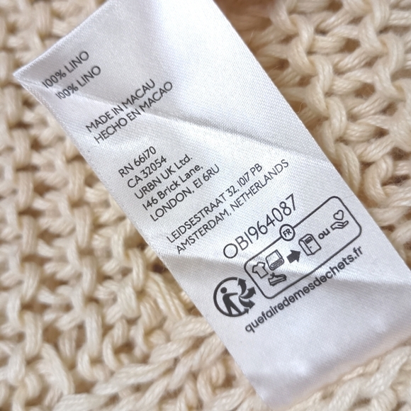 New Free People We The Free Heirloom Collection Linen Open Knit Sweater Large - Picture 7 of 7